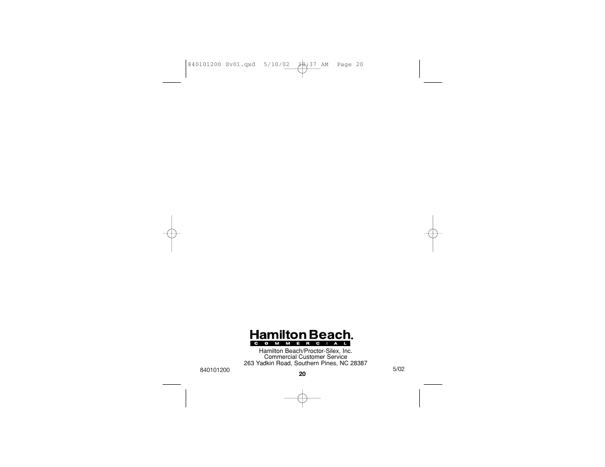 Hamilton Beach 840101200 User Manual | Page 11 / 11