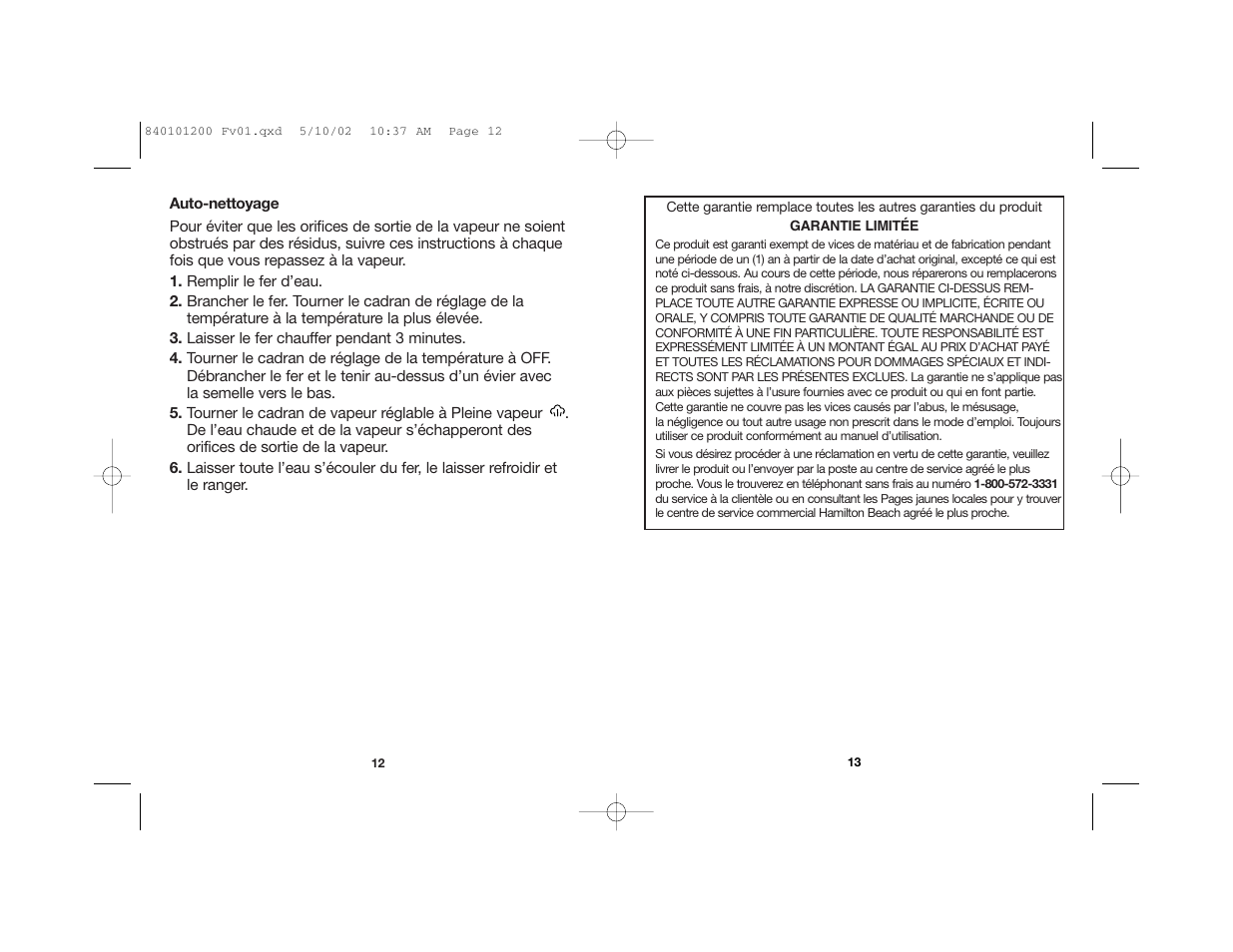 Hamilton Beach 840101200 User Manual | Page 7 / 11