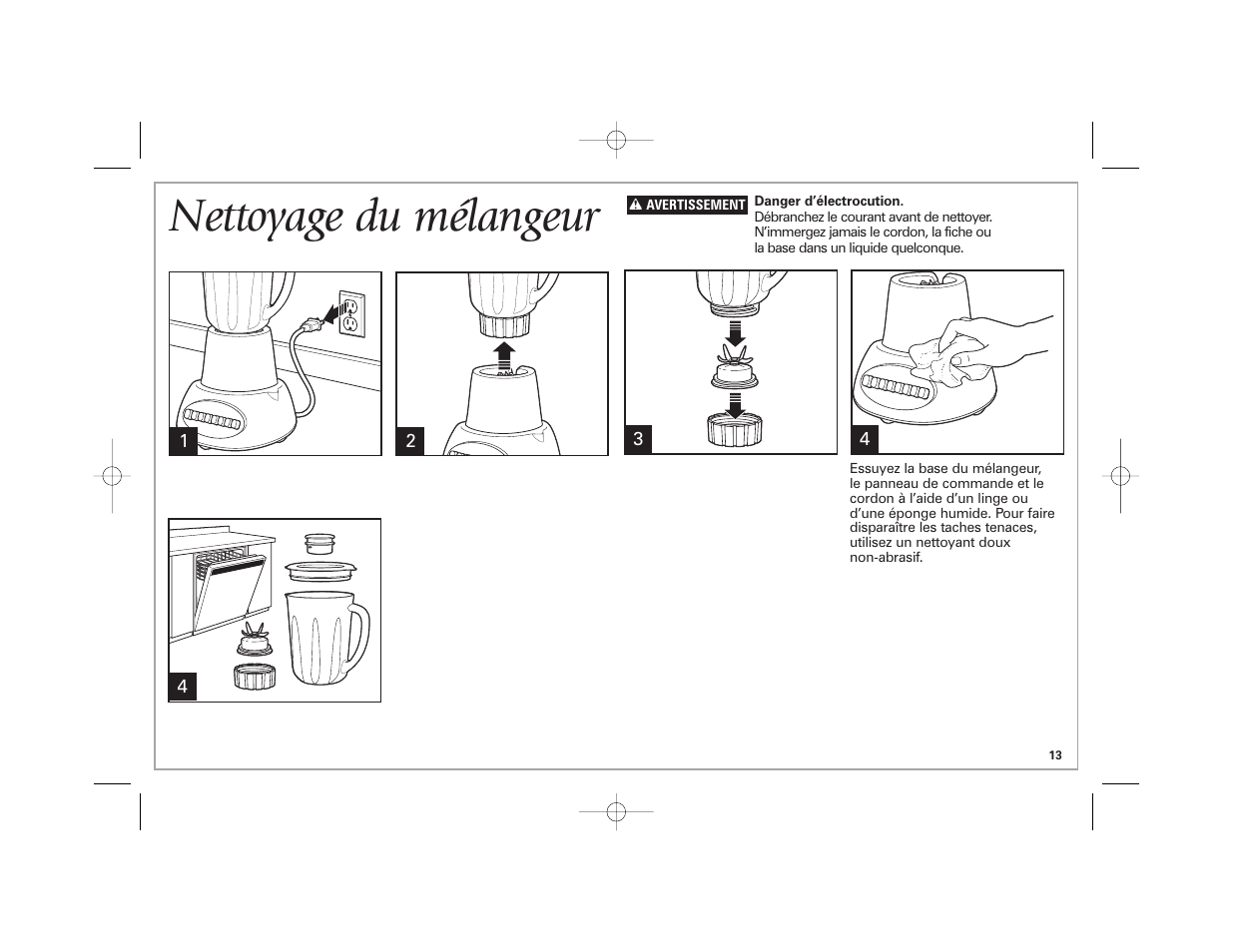 Nettoyage du mélangeur | Hamilton Beach Space-Saving Blender User Manual | Page 13 / 24