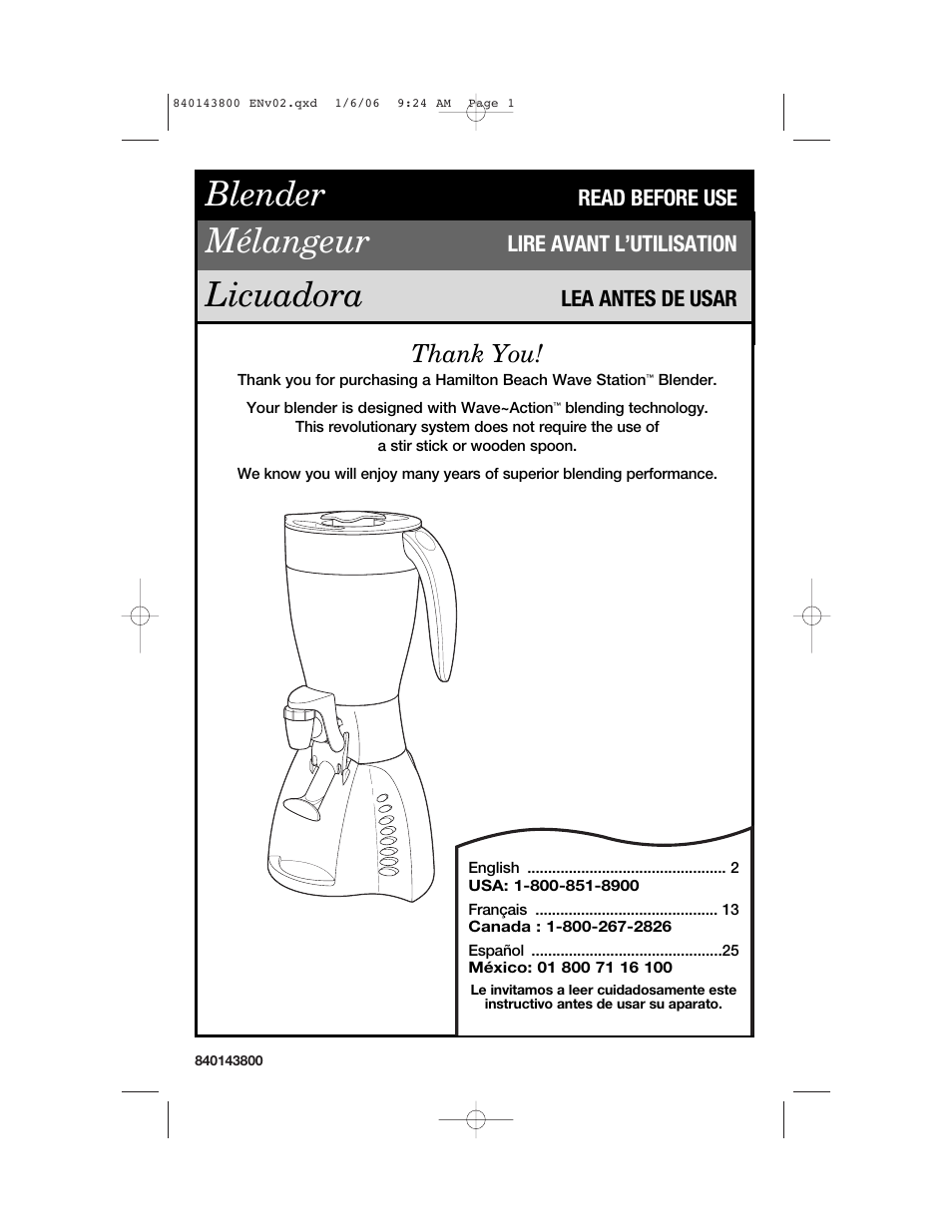 Hamilton Beach 840143800 User Manual | 36 pages