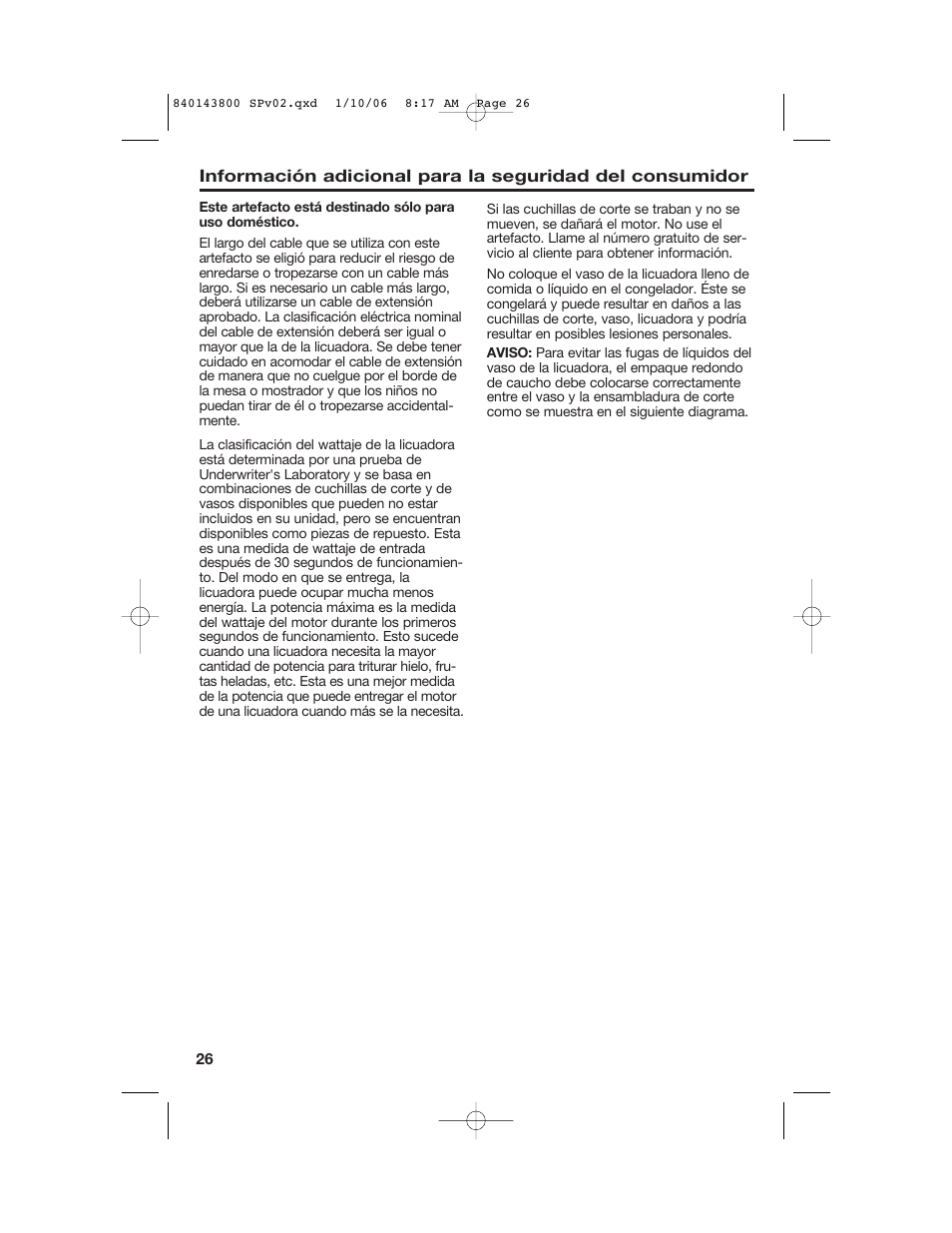 Hamilton Beach 840143800 User Manual | Page 26 / 36