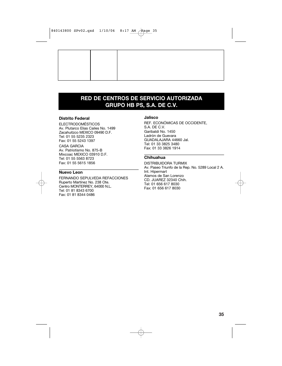 Hamilton Beach 840143800 User Manual | Page 35 / 36