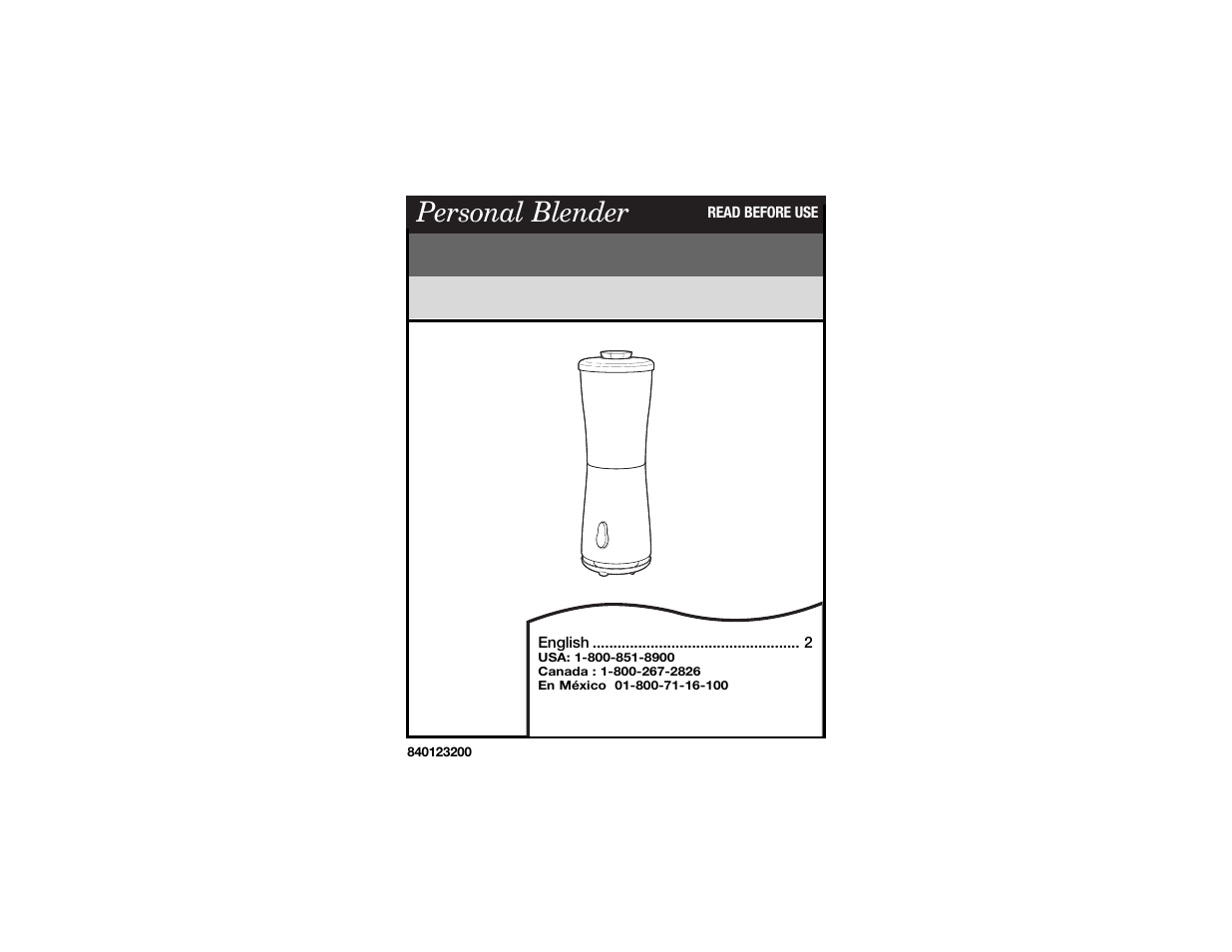 Hamilton Beach 840123200 User Manual | 6 pages