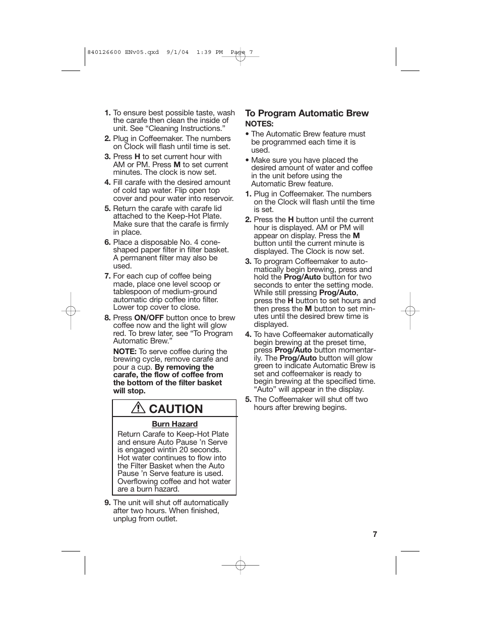 How to make coffee, Caution | Hamilton Beach 80674 User Manual | Page 7 / 20