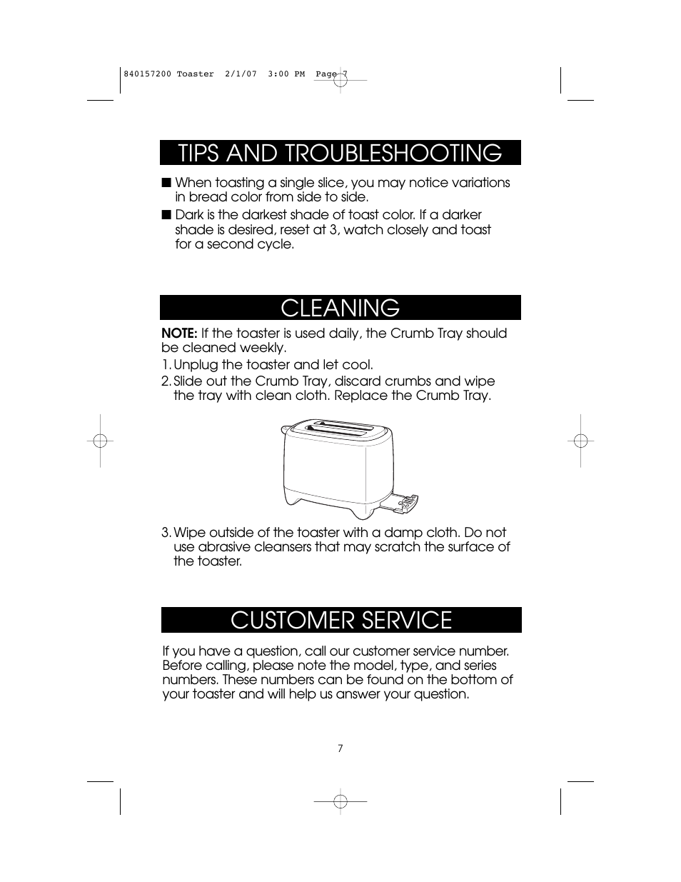 Cleaning, Tips and troubleshooting, Customer service | Hamilton Beach 840157200 User Manual | Page 7 / 12