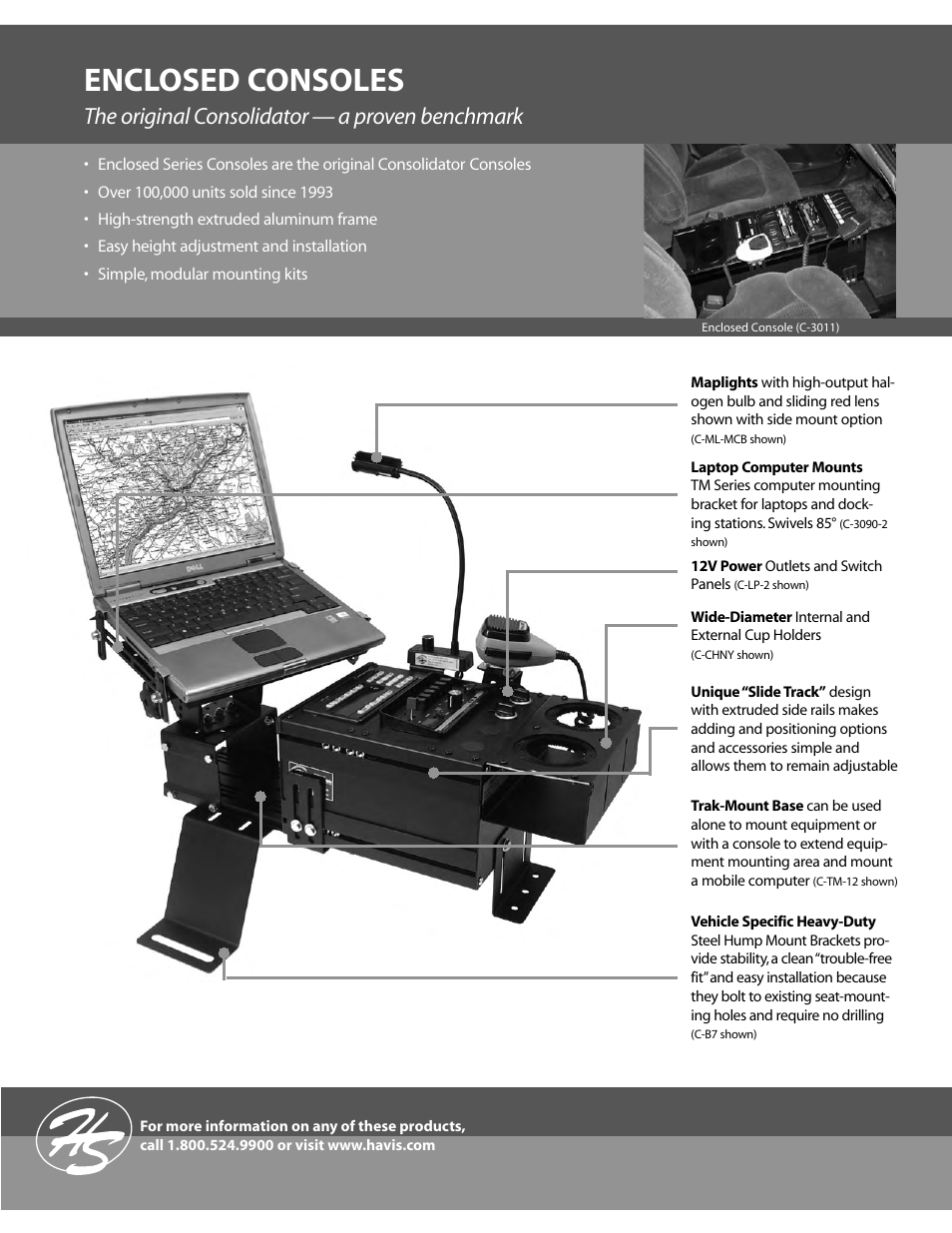 Enclosed consoles, The original consolidator — a proven benchmark | Havis-Shields C-SM-MMP User Manual | Page 11 / 82