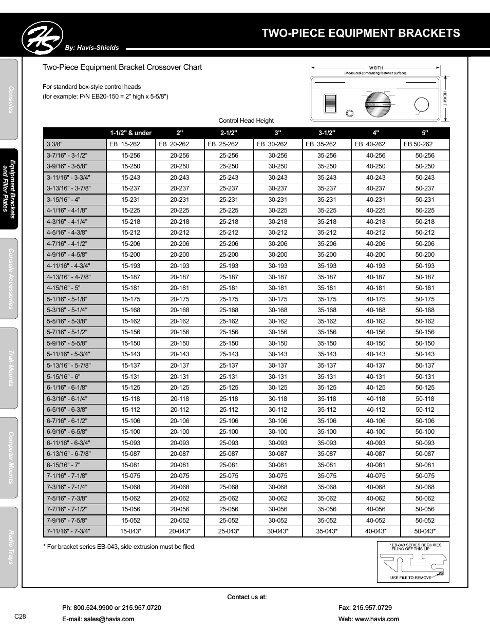 Two-piece equipment brackets | Havis-Shields C-SM-MMP User Manual | Page 28 / 82