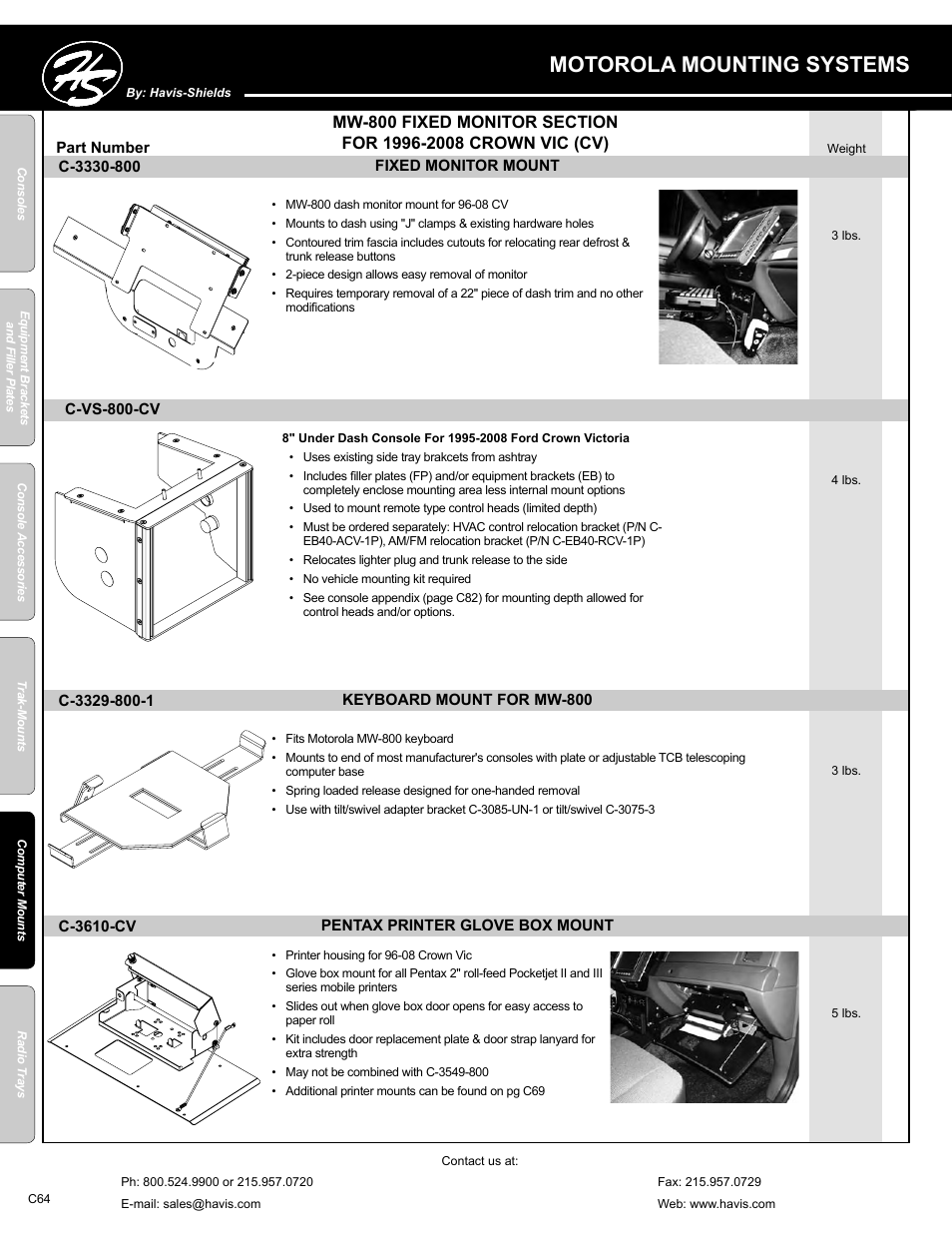 Motorola mounting systems | Havis-Shields C-SM-MMP User Manual | Page 64 / 82