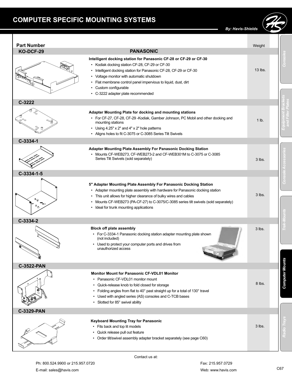 Computer specific mounting systems | Havis-Shields C-SM-MMP User Manual | Page 67 / 82