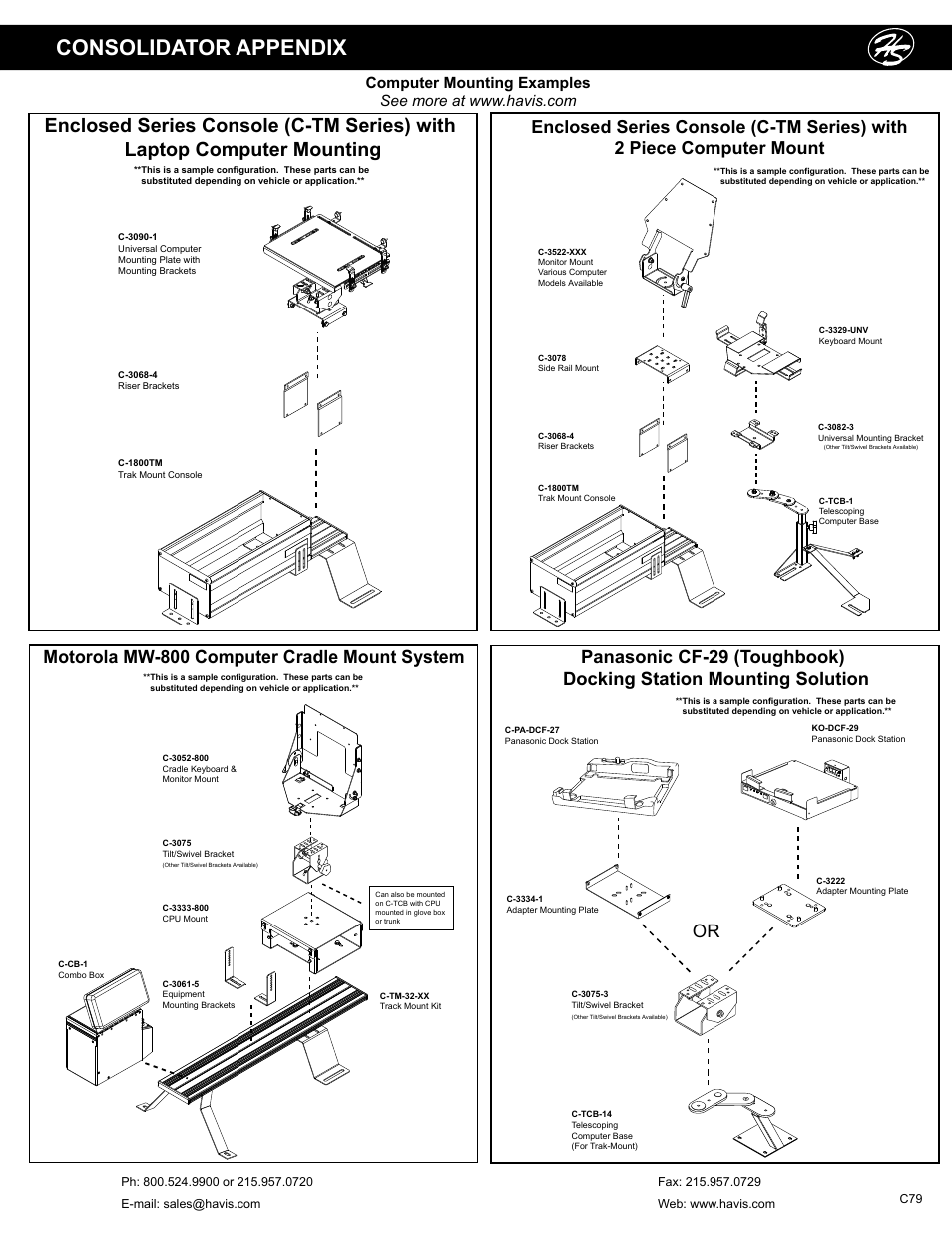 Consolidator appendix, Motorola mw-800 computer cradle mount system | Havis-Shields C-SM-MMP User Manual | Page 79 / 82
