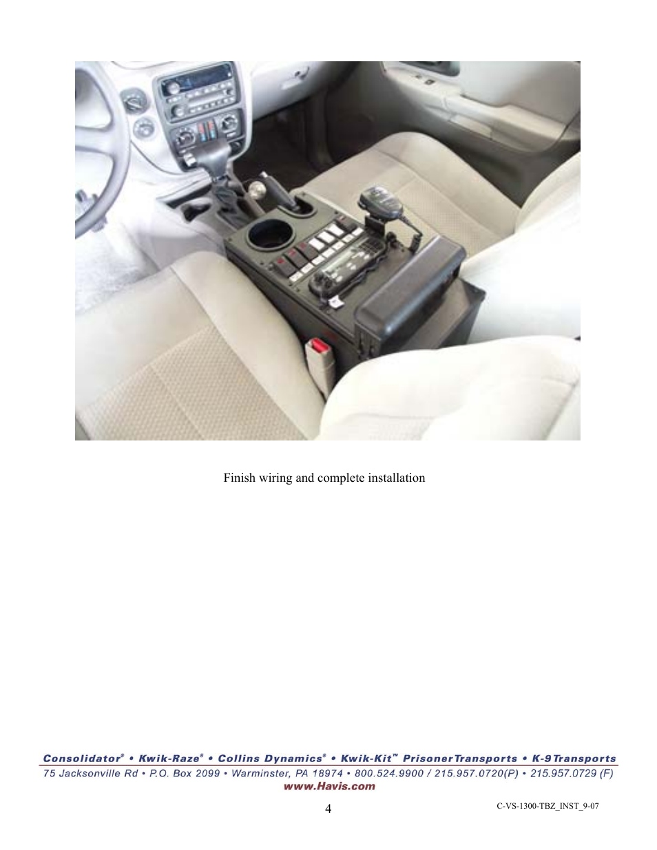 Havis-Shields C-VS-1300-TBZ User Manual | Page 4 / 4