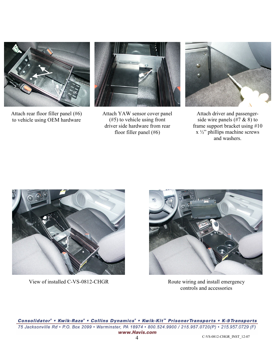 Havis-Shields C-VS-0812-CHGR User Manual | Page 4 / 4