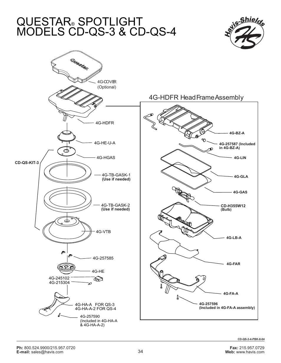 Havis-Shields QUESTAR CD-QS-3 User Manual | 1 page