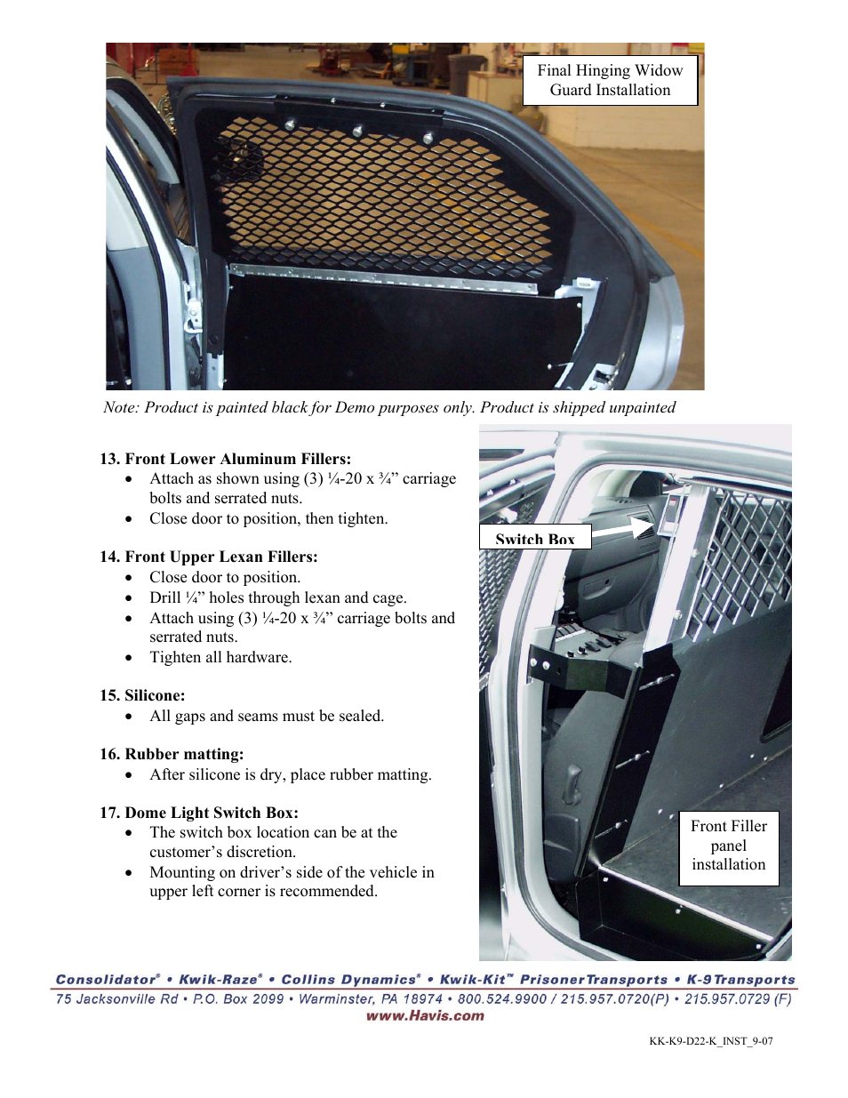 Havis-Shields KK-K9-D22-K User Manual | Page 11 / 11