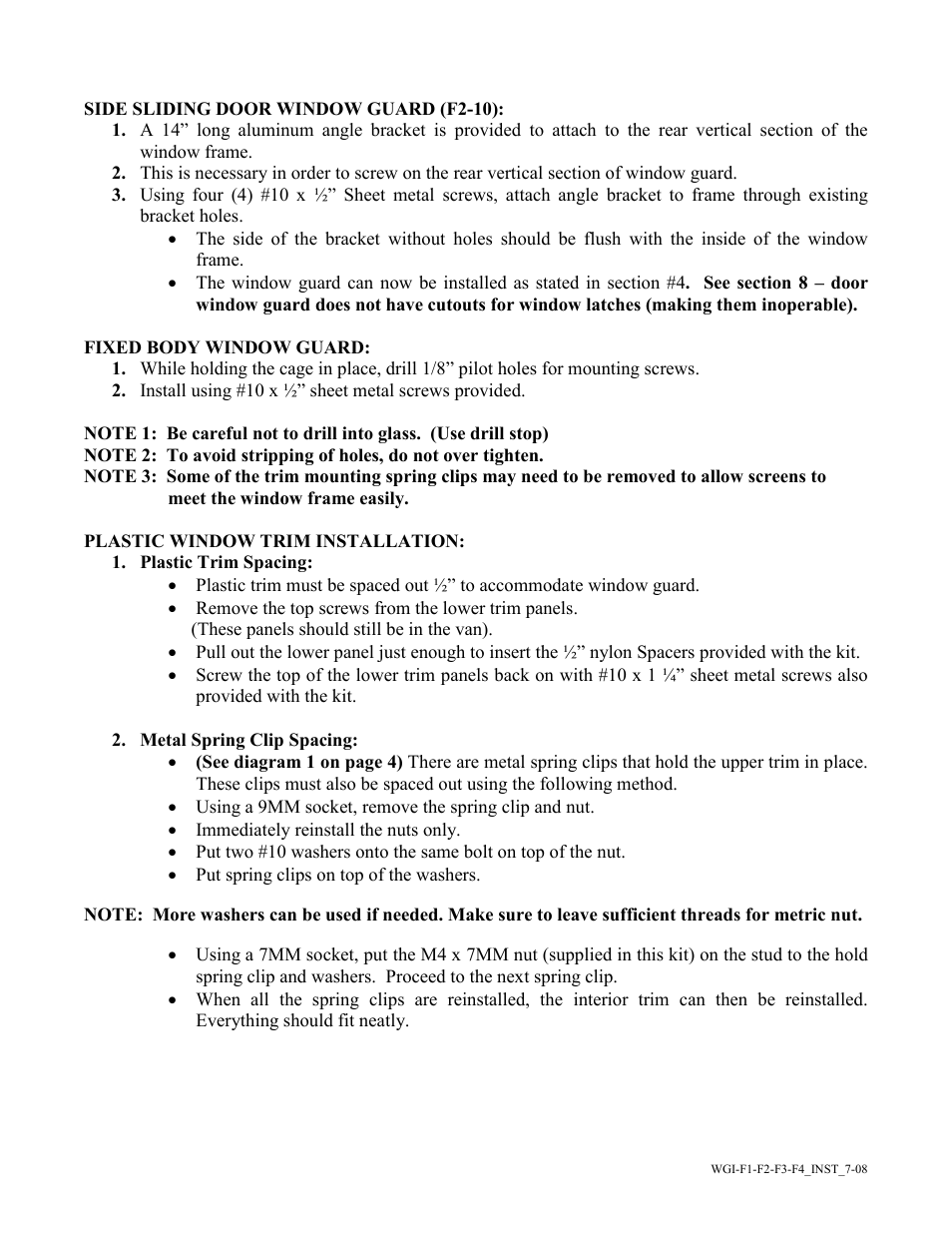 Havis-Shields Interior Window Guards F2 User Manual | Page 2 / 5