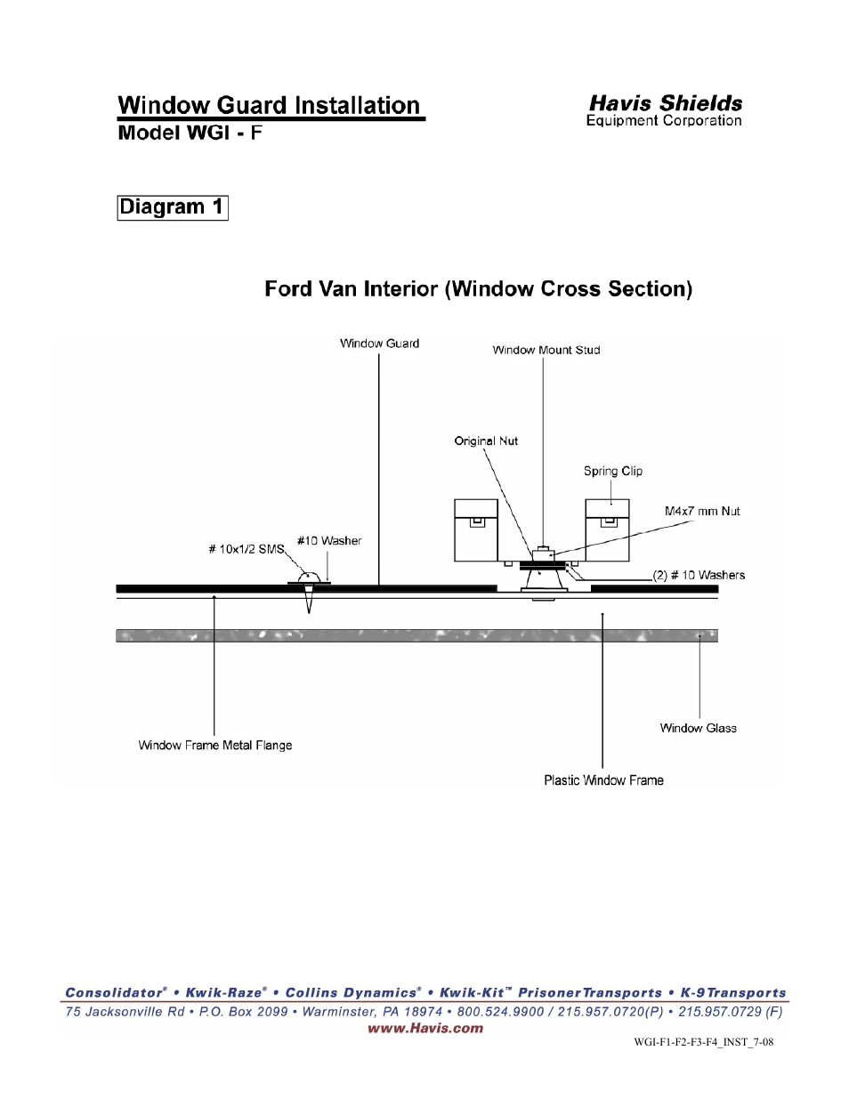 Havis-Shields Interior Window Guards F2 User Manual | Page 5 / 5