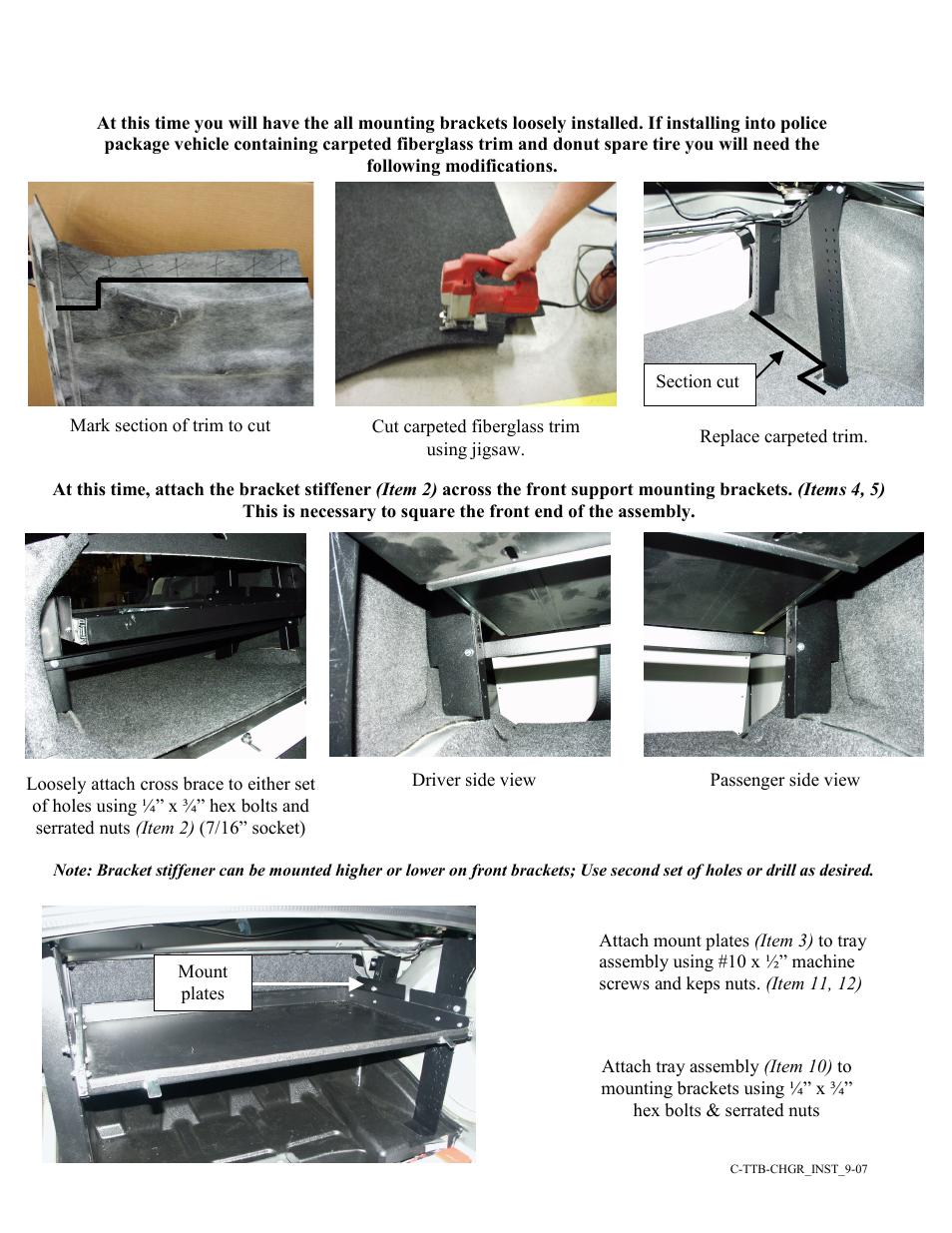 Havis-Shields Dodge Charger Spare Tire Bracket C-TTB-CHGR User Manual | Page 4 / 5