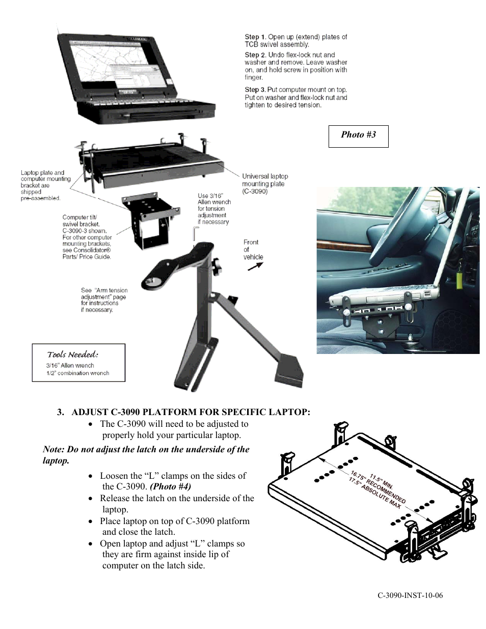 Havis-Shields Computer Laptop Mount and Accessories C-3090's User Manual | Page 2 / 4