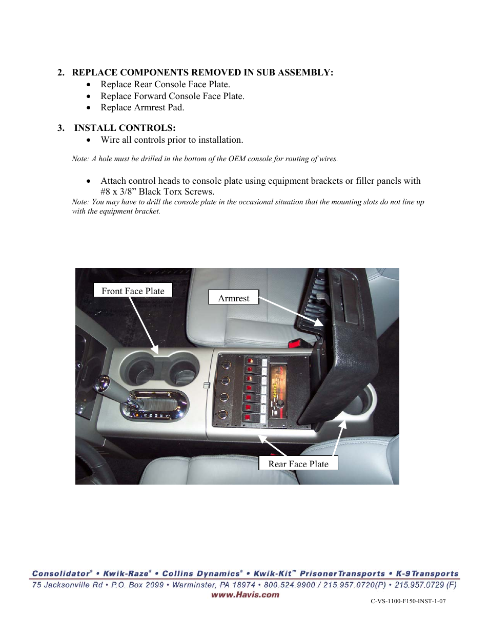 Havis-Shields Vehicle Specific Console C-VS-1100-F150 User Manual | Page 2 / 2