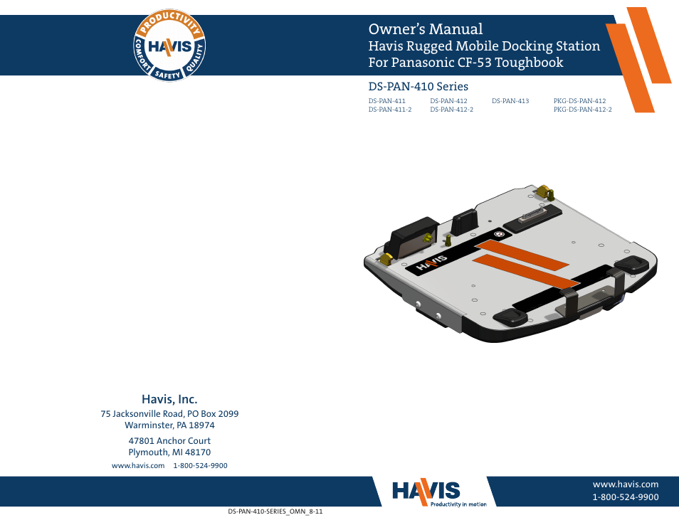 Havis-Shields DS-PAN-413 User Manual | 12 pages