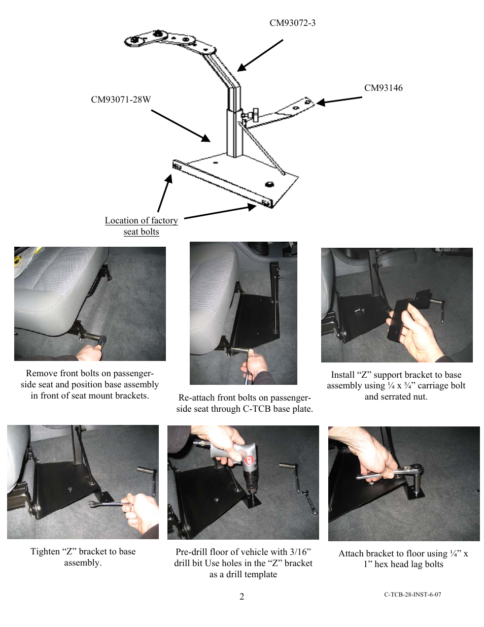 Havis-Shields 1997-2007 Dodge Dakota Telescoping Computer Base C-TCB-28 User Manual | Page 2 / 3