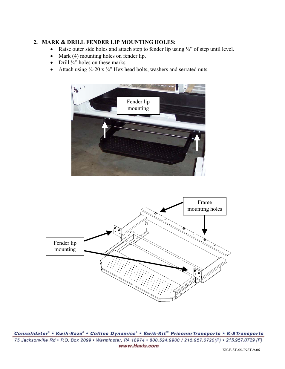 Havis-Shields KK-F-ST-SS User Manual | Page 2 / 2