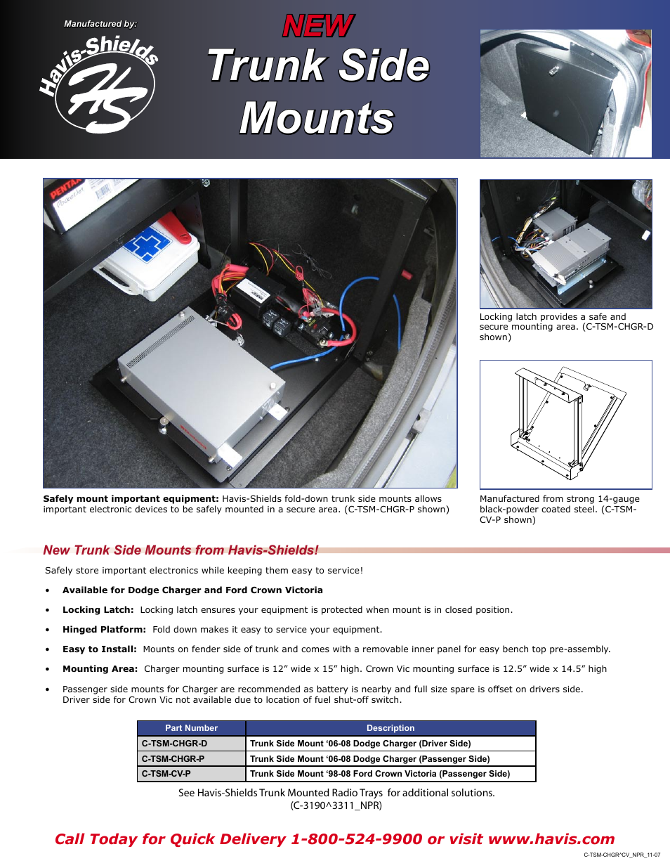 Havis-Shields C-TSM-CHGR-P User Manual | 1 page