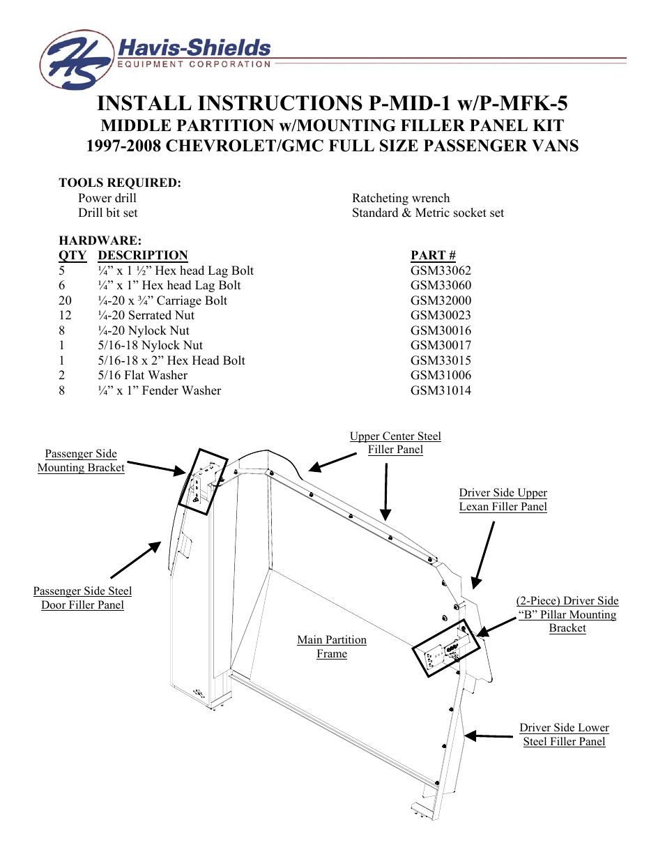 Havis-Shields P-MFK-5 User Manual | 4 pages