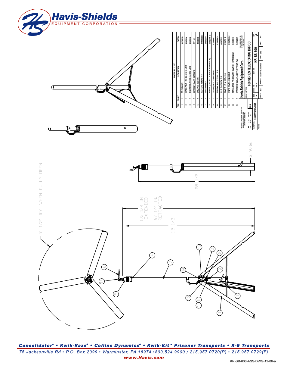 Havis-Shields KR-SB-800 User Manual | 1 page