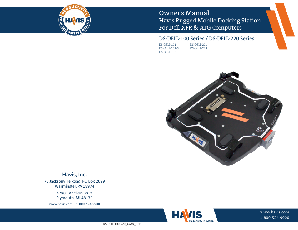 Ds-dell-100-220_omn_9-11 a 1, Owner’s manual, Havis, inc | Havis-Shields DS-DELL-103 User Manual | Page 12 / 12