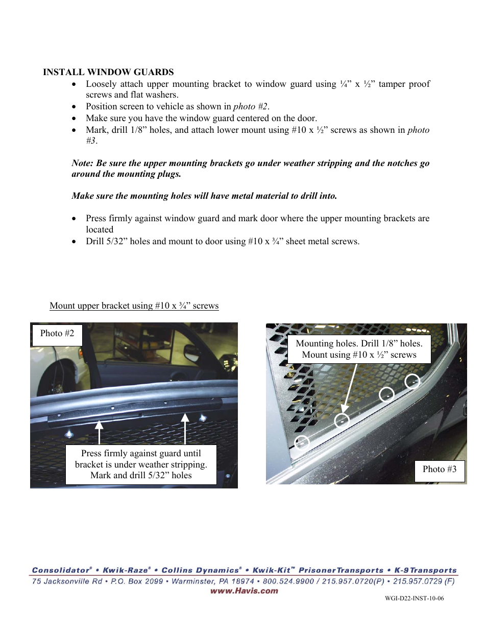 Havis-Shields WGI-D22 User Manual | Page 2 / 2