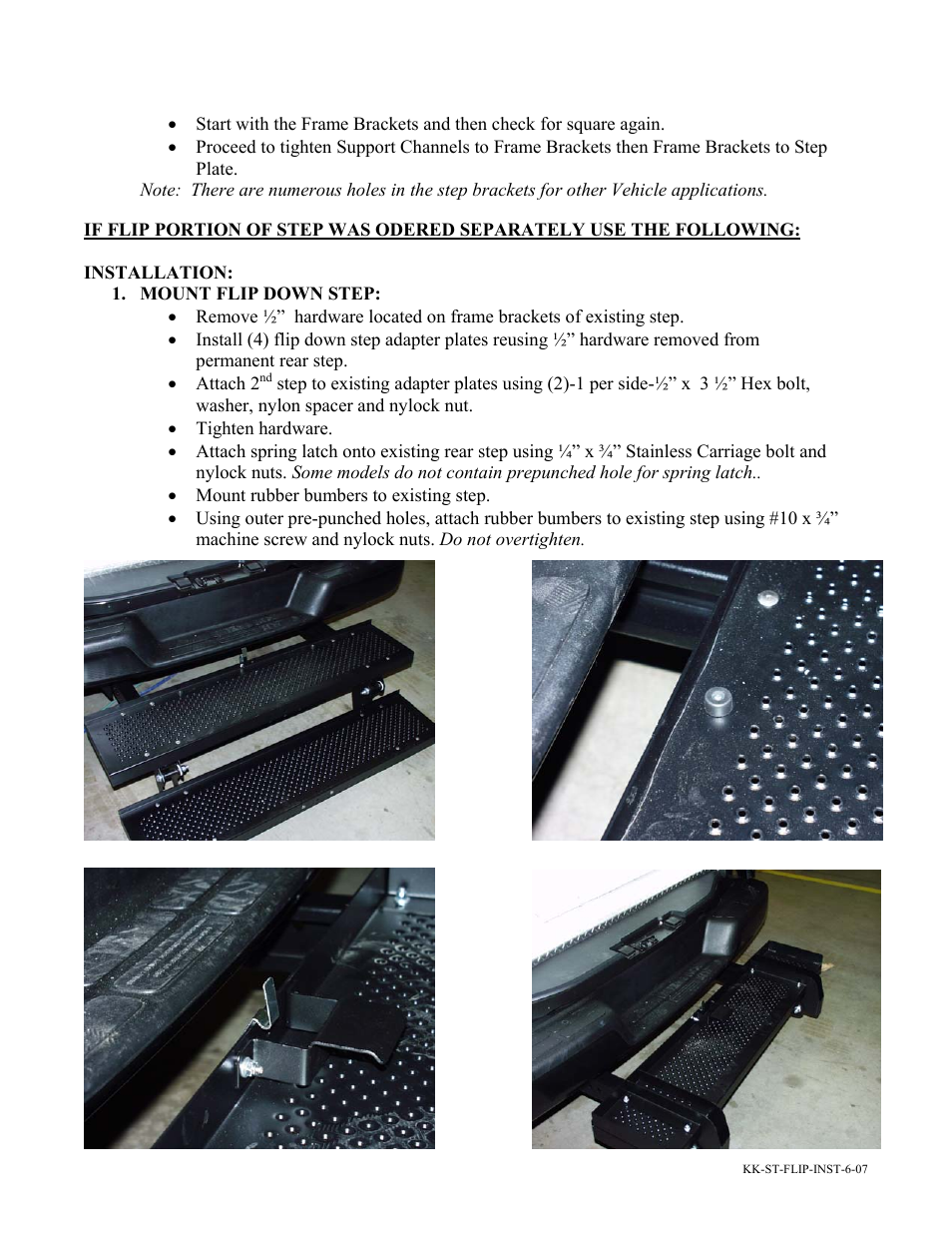 Havis-Shields Flip Down Rear Step Option KK-ST-FLIP User Manual | Page 2 / 3