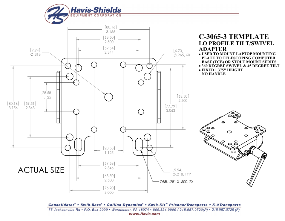 Havis-Shields C-3065-3 User Manual | 1 page