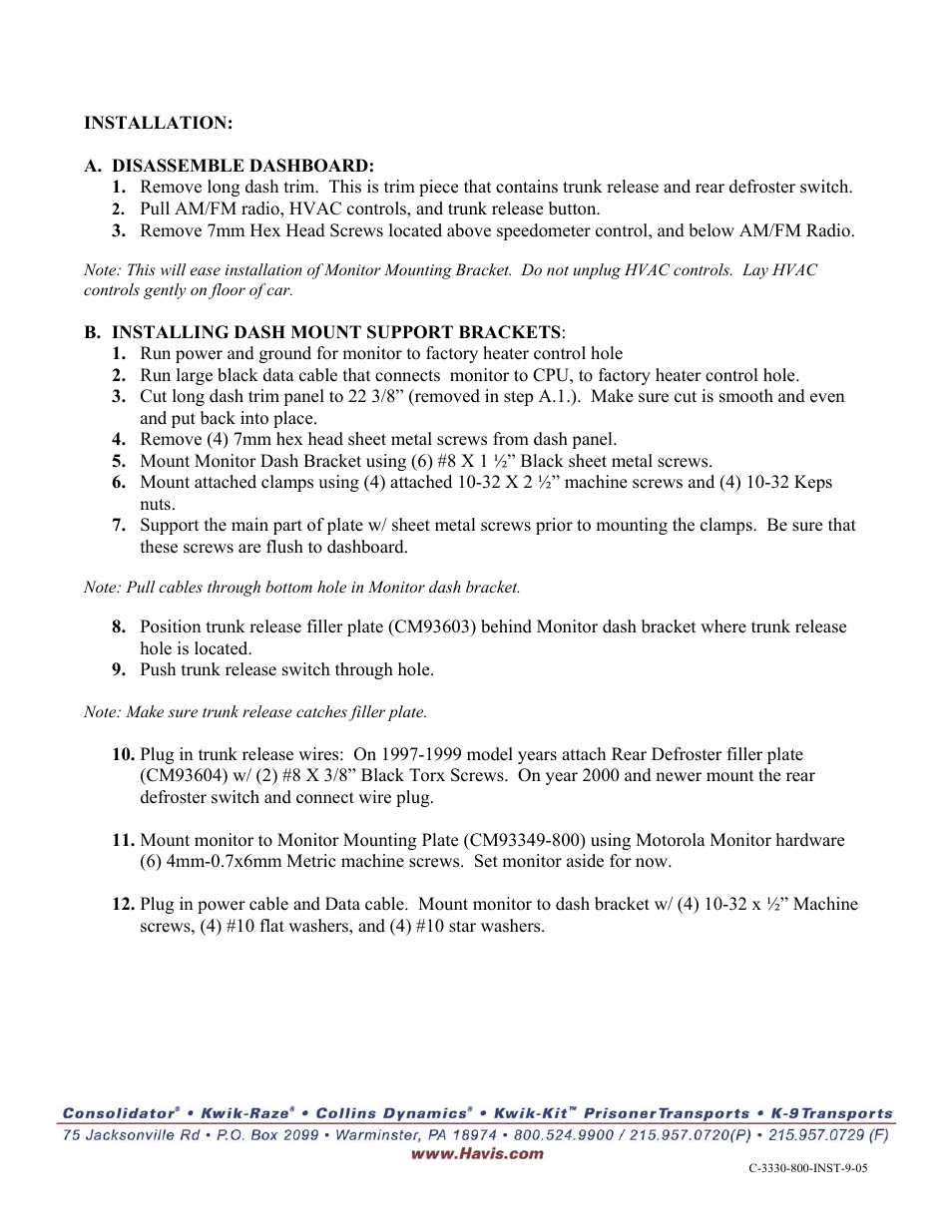 Havis-Shields C-3330-800 MW-800 User Manual | Page 2 / 2
