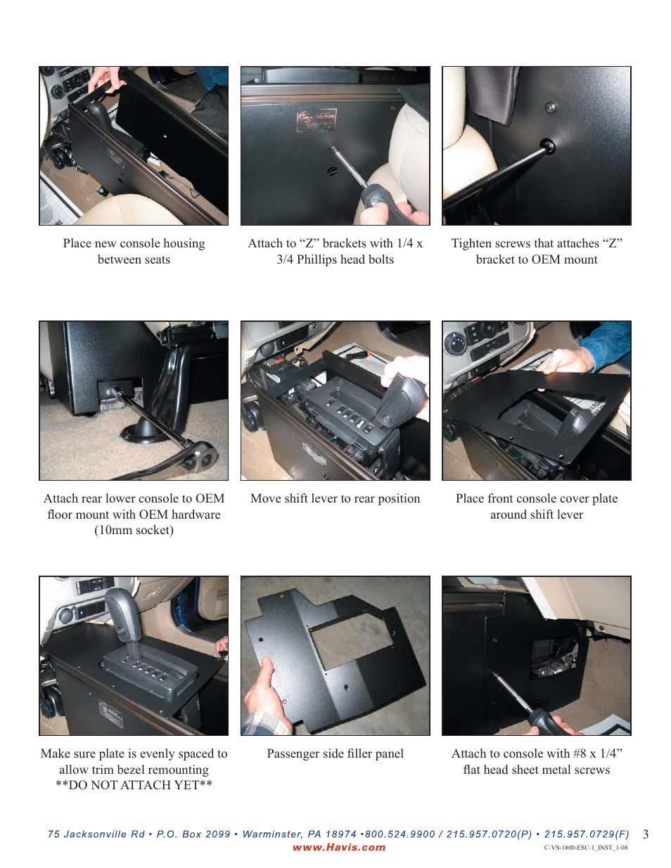 Havis-Shields Vehicle Specific Console C-VS-1800-ESC-1 User Manual | Page 3 / 5