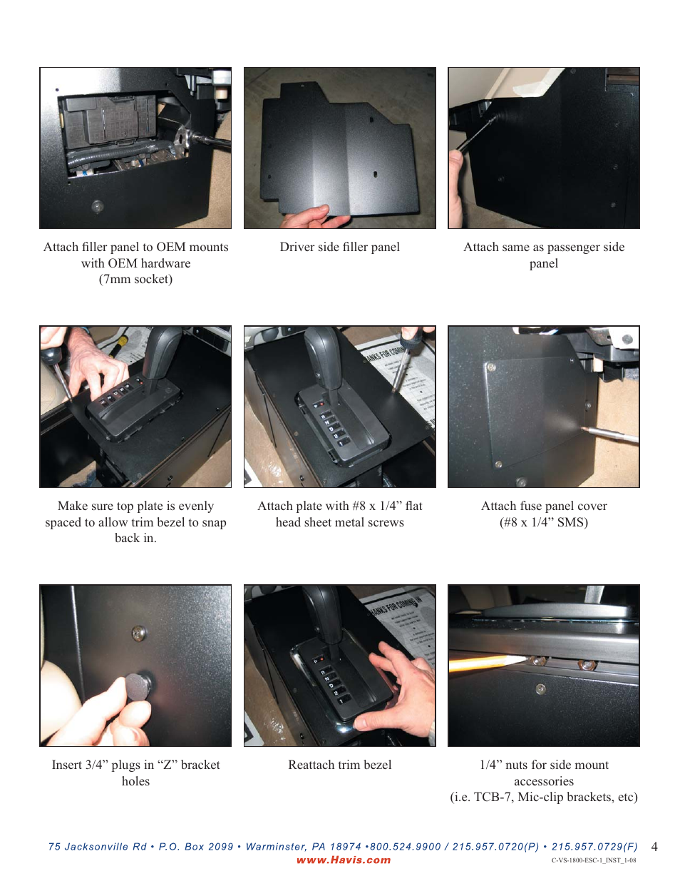 Havis-Shields Vehicle Specific Console C-VS-1800-ESC-1 User Manual | Page 4 / 5