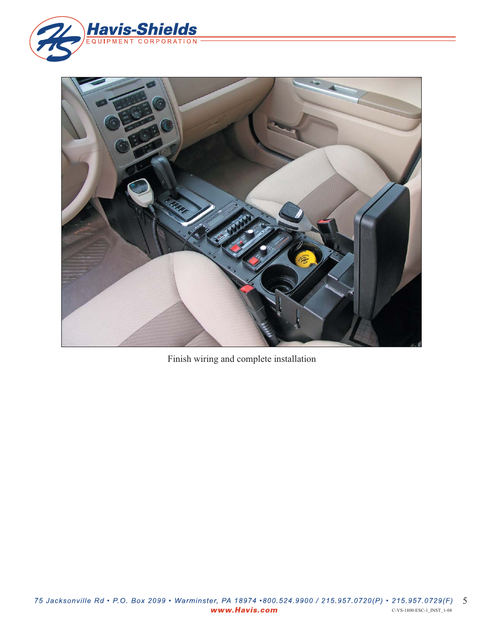 Havis-Shields Vehicle Specific Console C-VS-1800-ESC-1 User Manual | Page 5 / 5