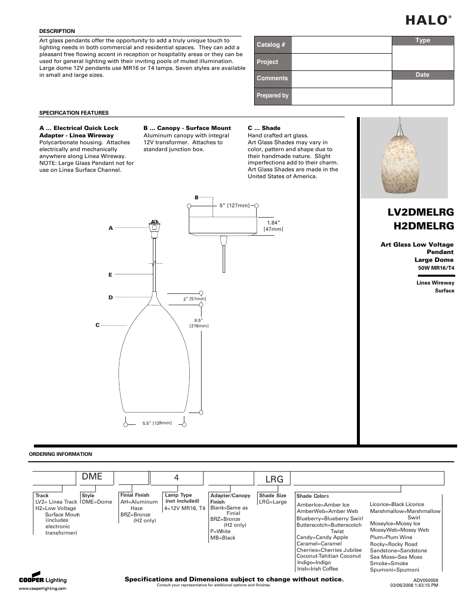 HALO Innovations LV2DMELRG User Manual | 2 pages