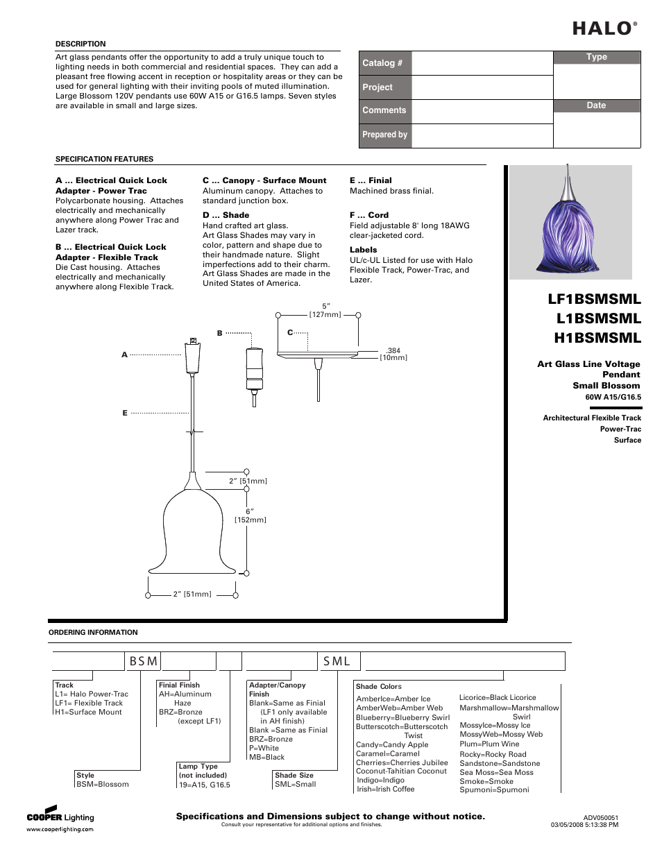 HALO Innovations LF1BSMSML User Manual | 2 pages