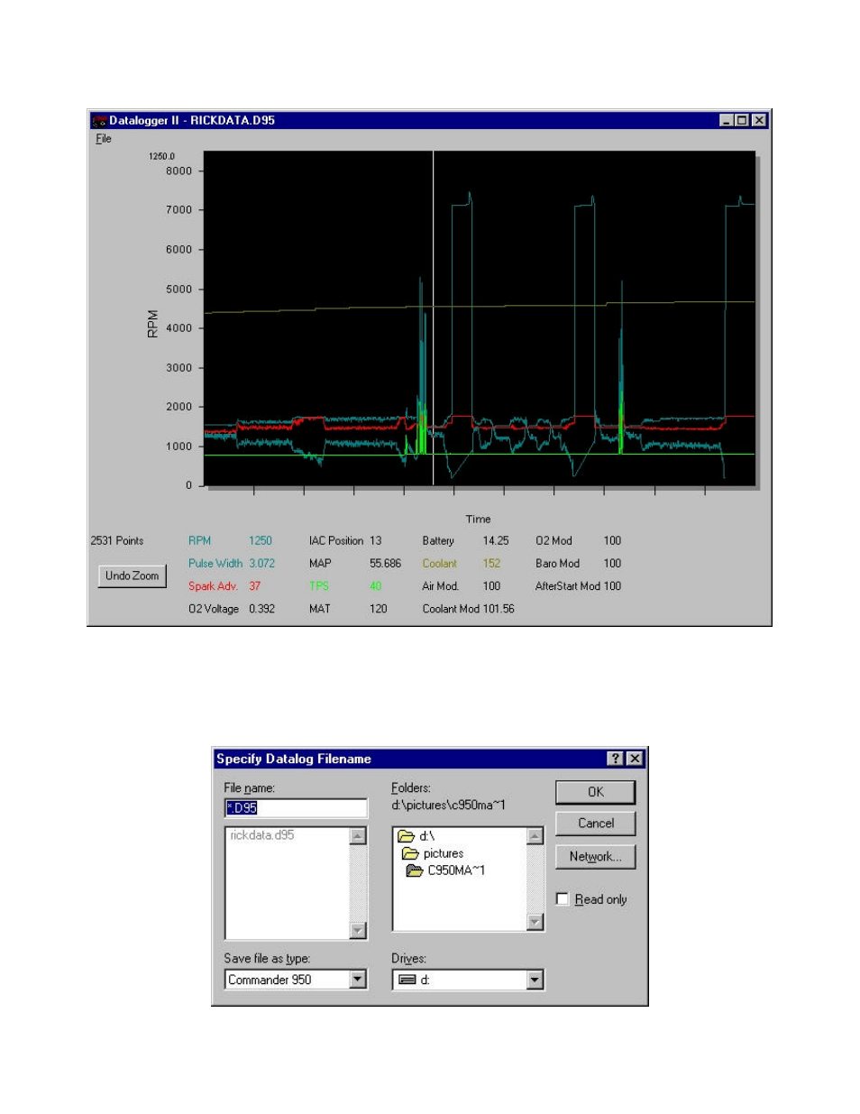 0 data logger | Holley COMMANDER 950 User Manual | Page 53 / 98