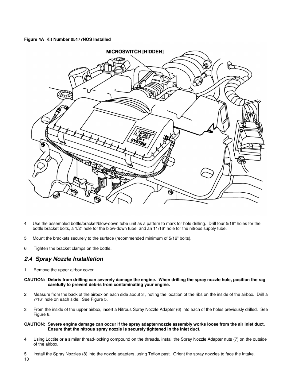 4 spray nozzle installation | Holley 05177NOS User Manual | Page 10 / 18