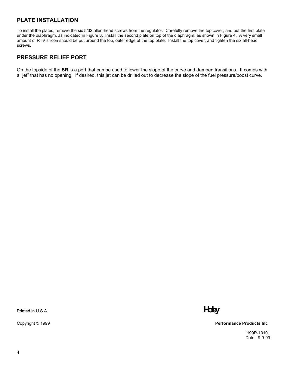 Holley | Holley P/N 512-505 User Manual | Page 4 / 4