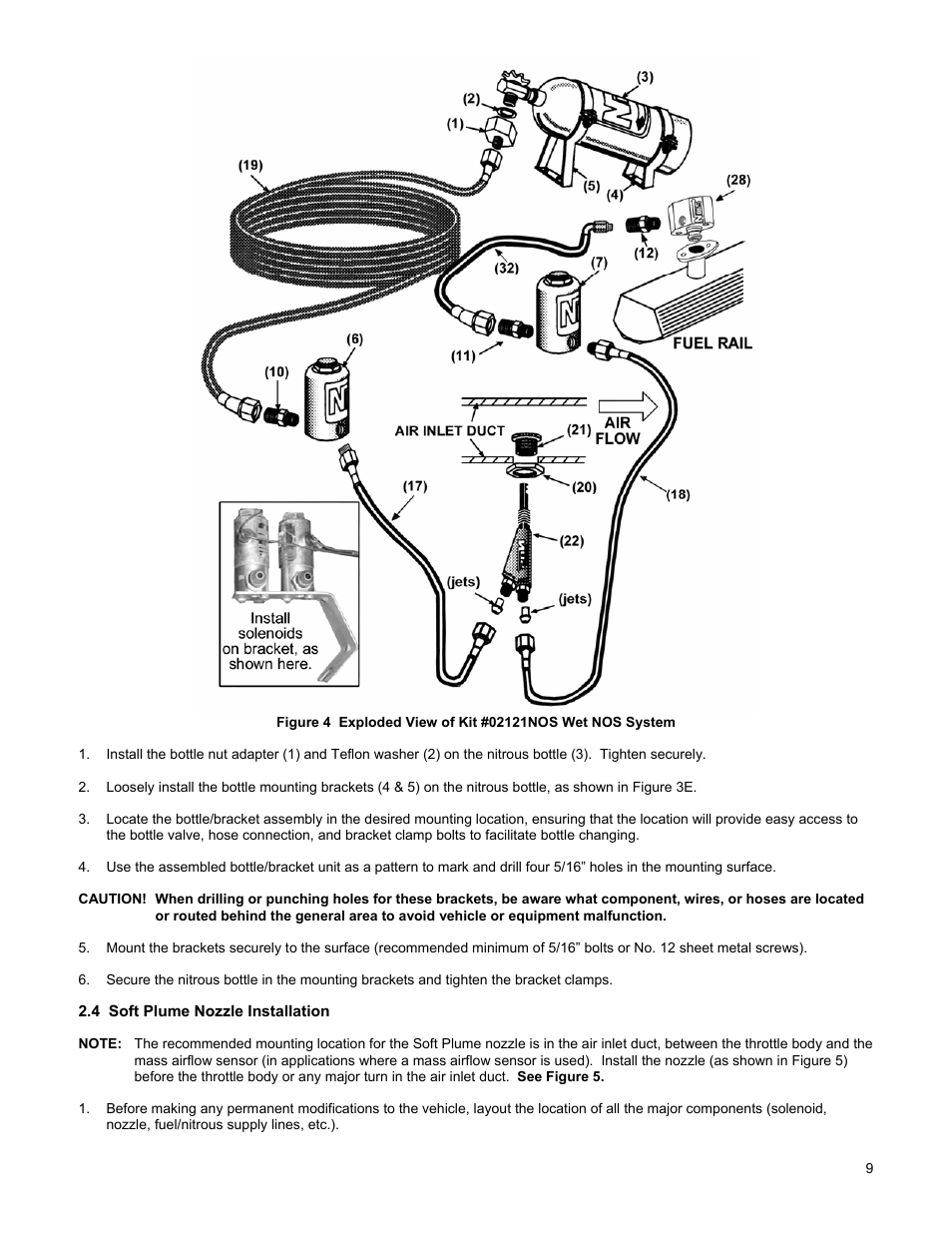 4 soft plume nozzle installation | Holley 02121NOS User Manual | Page 9 / 20
