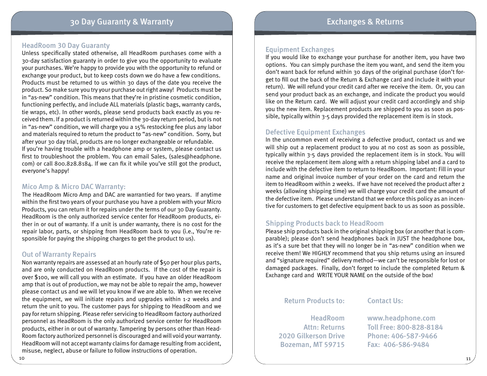 HeadRoom Headphone Amplifier & Digital-Analog Converter User Manual | Page 6 / 7