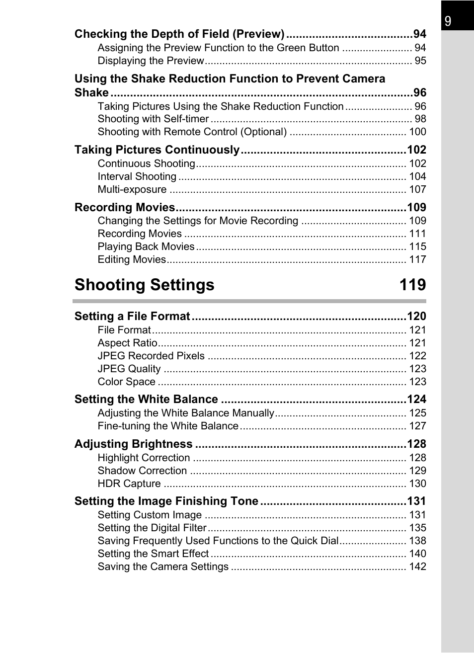 Shooting settings 119 | Hoya H01-201106 User Manual | Page 11 / 258