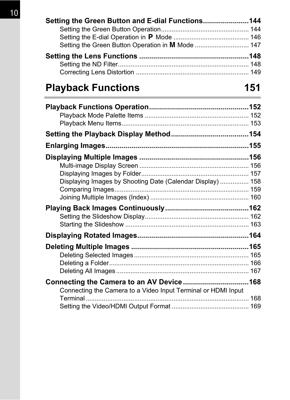 Playback functions 151 | Hoya H01-201106 User Manual | Page 12 / 258
