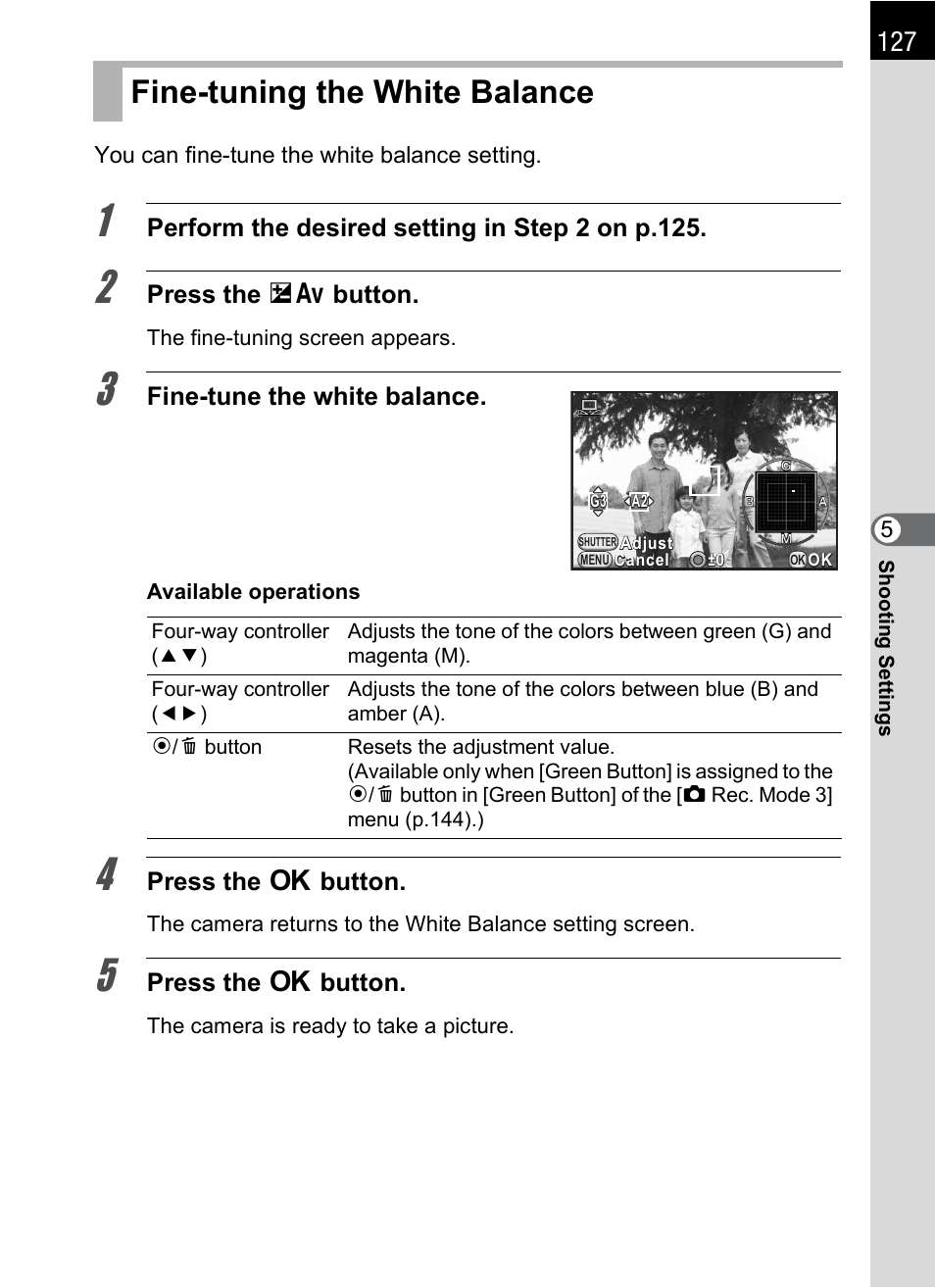 Fine-tuning the white balance, P.127) | Hoya H01-201106 User Manual | Page 129 / 258