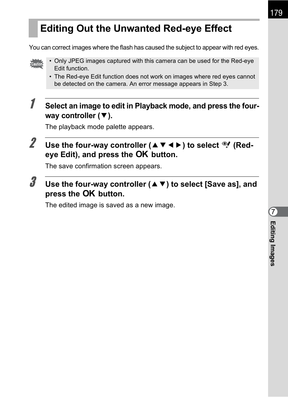 Editing out the unwanted red-eye effect, P.179 | Hoya H01-201106 User Manual | Page 181 / 258
