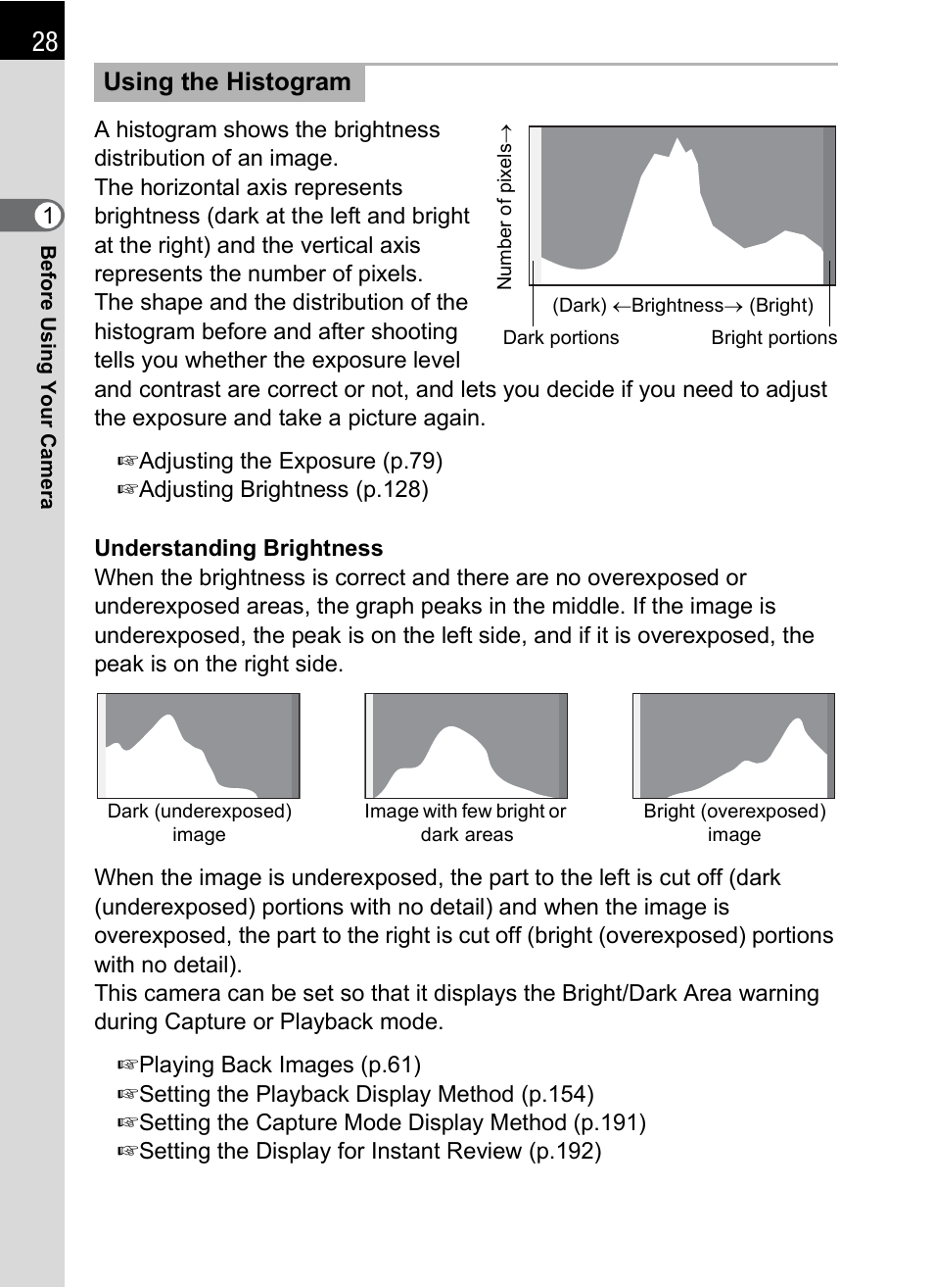 P.28), Using the histogram | Hoya H01-201106 User Manual | Page 30 / 258