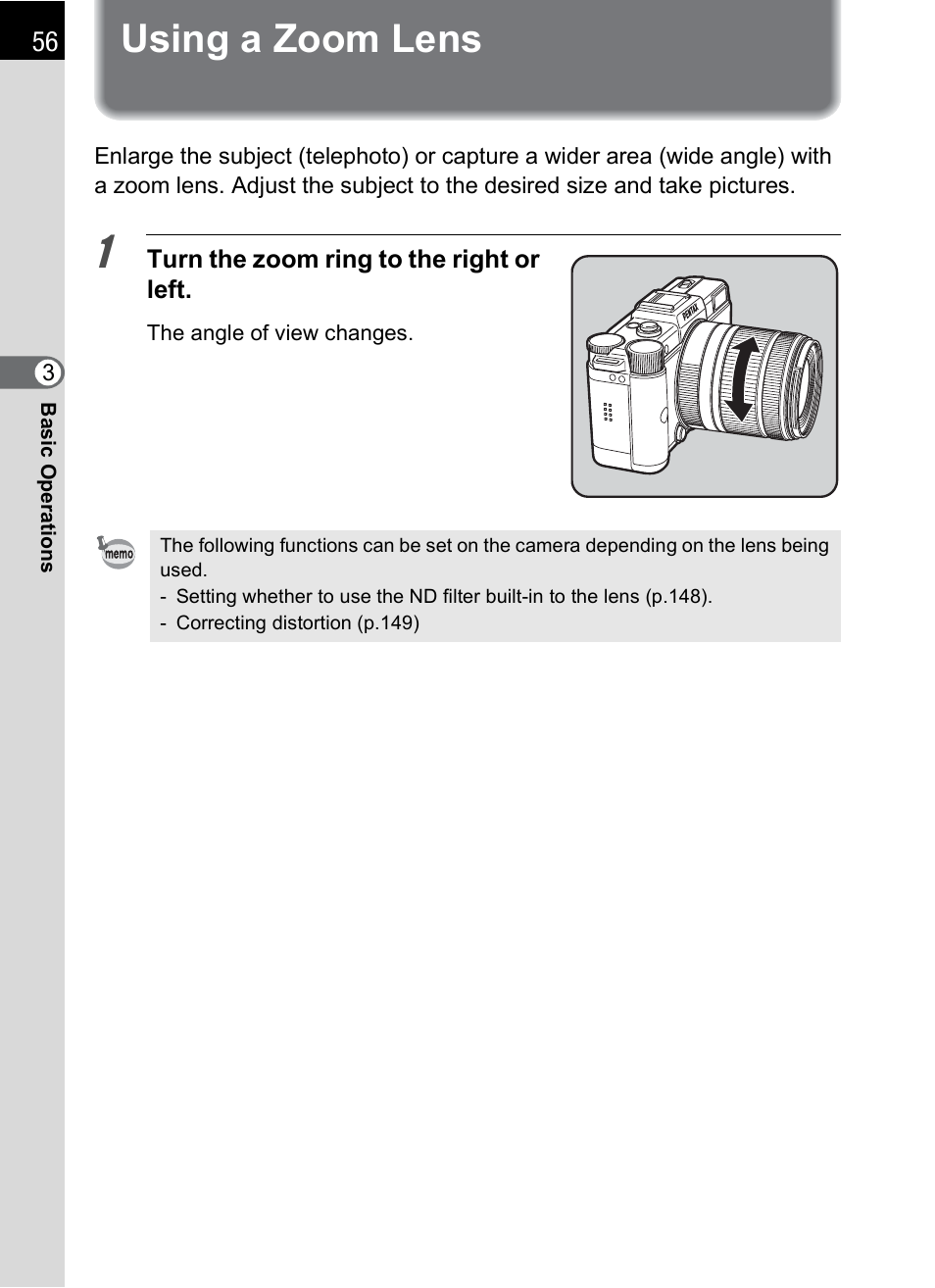 Using a zoom lens, P.56) | Hoya H01-201106 User Manual | Page 58 / 258
